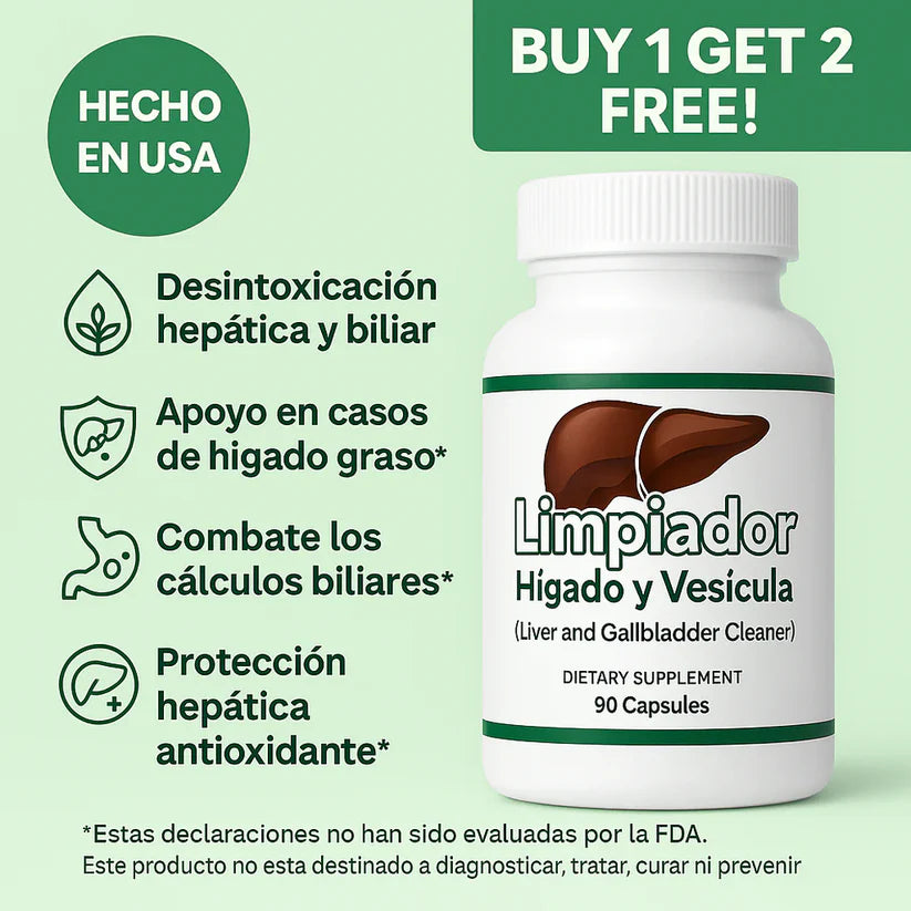 Limpieza Hepática Natural | Hígado y Vesícula – 90 Cápsulas Vegetales OFERTA SOLO POR HOY 79