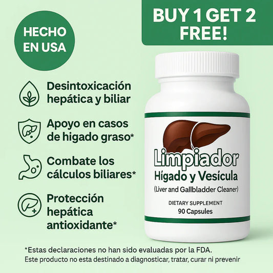 Limpieza Hepática Natural | Hígado y Vesícula – 90 Cápsulas Vegetales OFERTA SOLO POR HOY 79