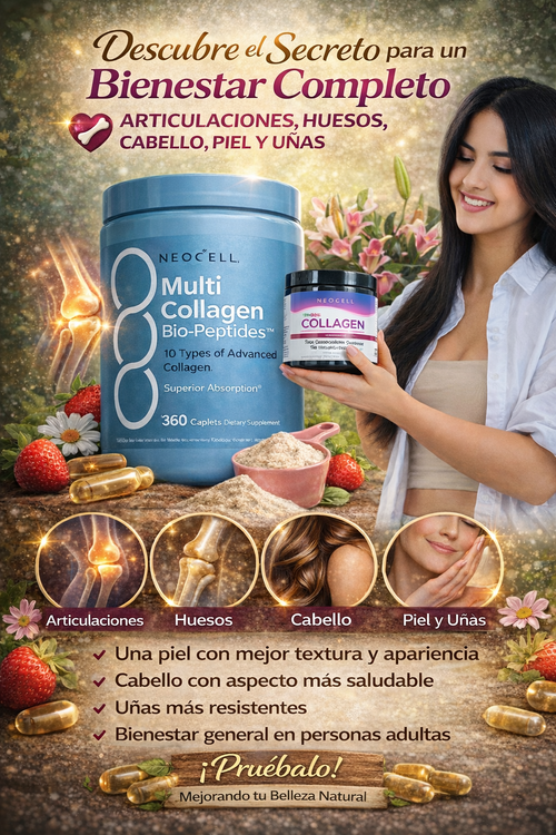 Colágeno péptidos - AuraVital Multi Collagen Beauty Support Complex