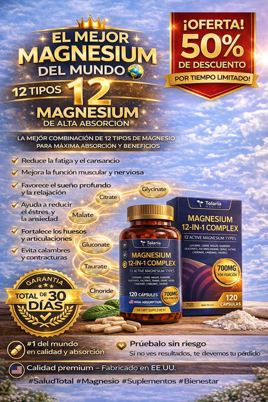 Magnesium Complex 12 en 1 💊 Hoy con 50% de descuento, Últimas unidades.